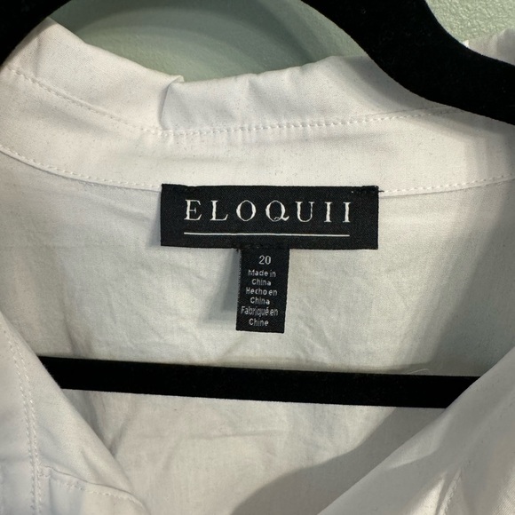 Tunnel Cutout Hem Button Down Shirt NWT 20 - Picture 3 of 7